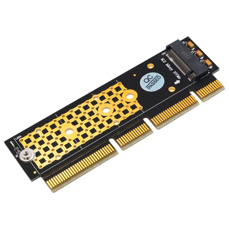 SUPERPLUS M.2 NVMe SSD NGFF to PCIE 3.0 X16 /X4 Adapter M Key Interface Card Support PCI Express 3.0 x4 2230-2280 Size m.2 Full Speed (Black Gold) - Image 1